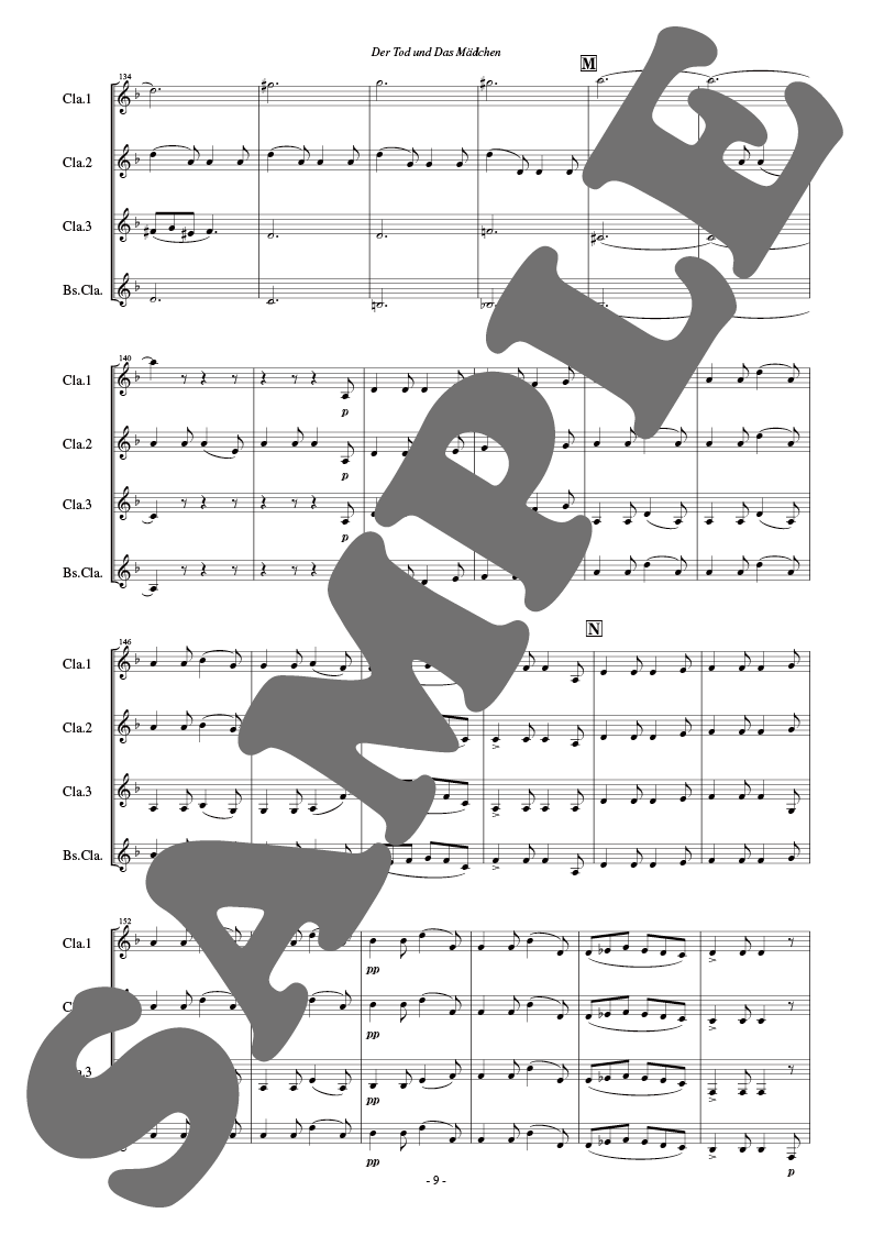 死と乙女：フランツ・シューベルト arr. かとうまさゆき [クラリネット