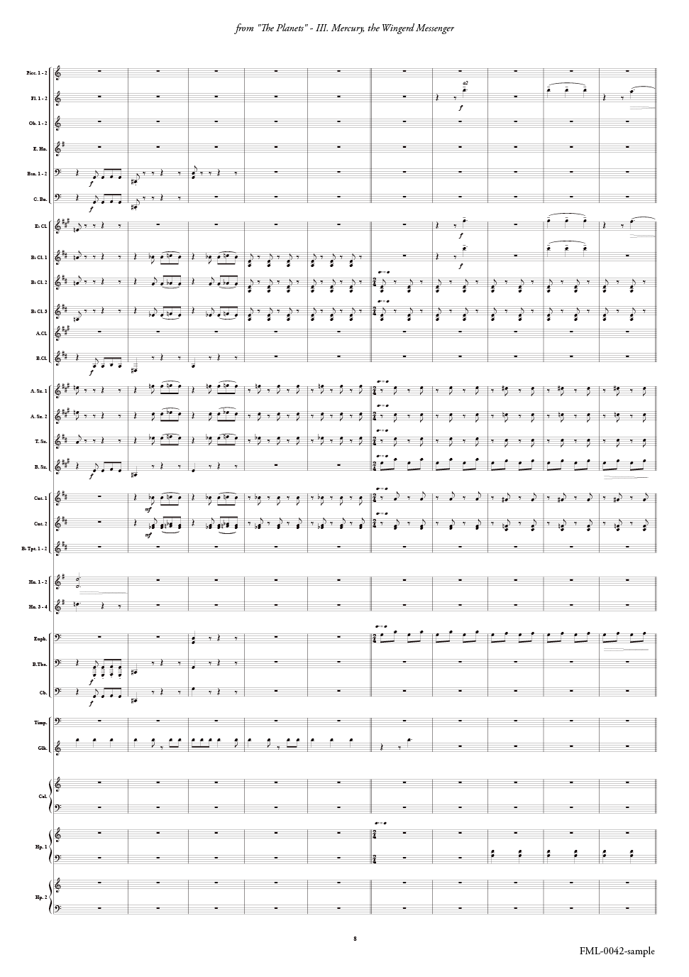 組曲「惑星」より、水星～翼のある使者：グスターヴ・ホルスト arr