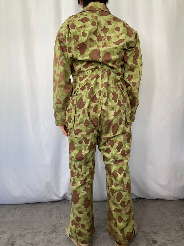 ○Z13【アメリカ製】つなぎ カモフラージュ柄 グリーン系 men's【2XL