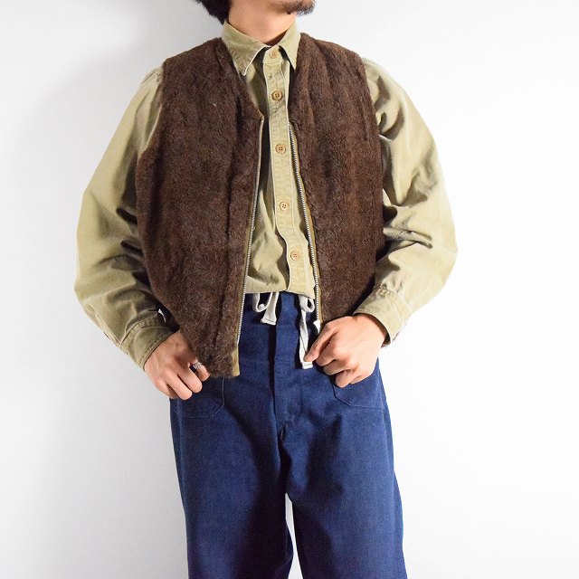 40's US.NAVY DEMOTEX-ED製 アルパカデッキベスト 40年代 ミリタリー