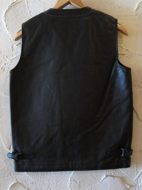 GANGSTERVILLE ギャングスタービル/THUG VEST COWHIDE BLACK GANGSTERVILLE