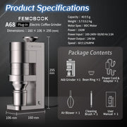 A68 Electric Coffee Grinder – Femobook