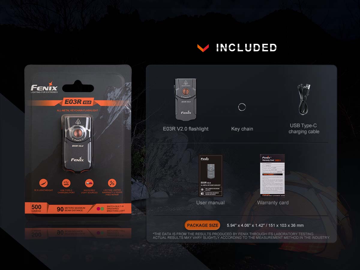 Fenix E03R V2.0 Keychain Flashlight - Fenix Lighting