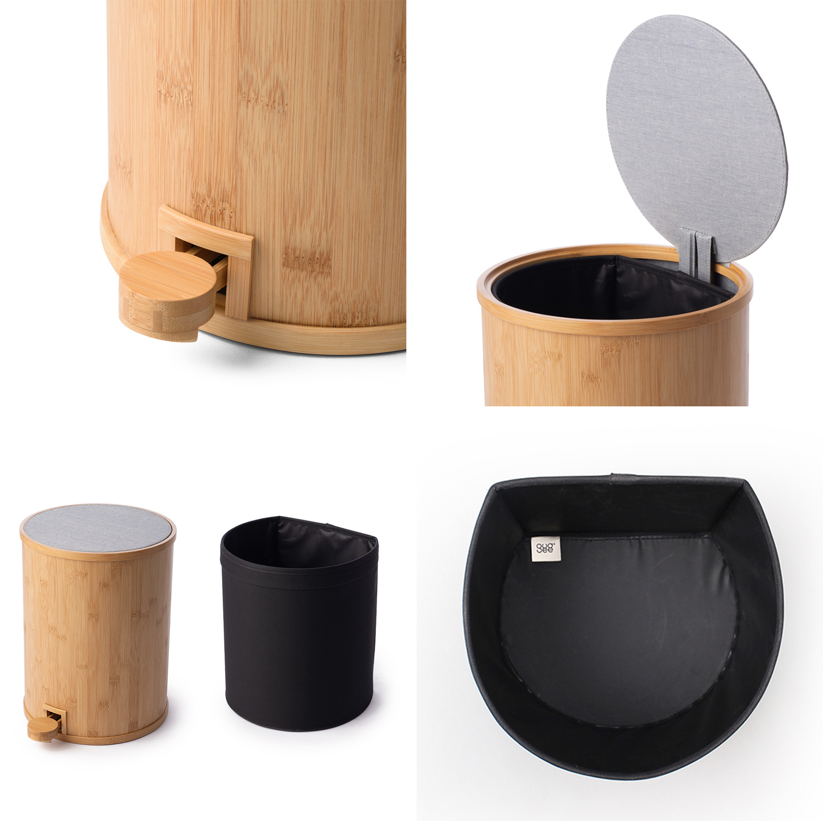 Gudee グディ ゴミ箱 ペダル ふた付き ダストボックス 3.5L S 木製 竹