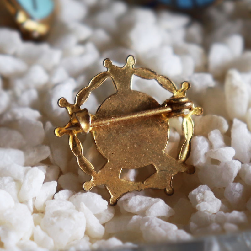 USAヴィンテージクリスチャンクロスブローチ水色HISTORY｜アンティーク