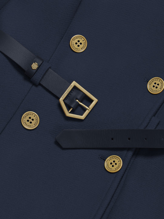 Victoria - Women's Coat - Navy Wool | Fairfax & Favor