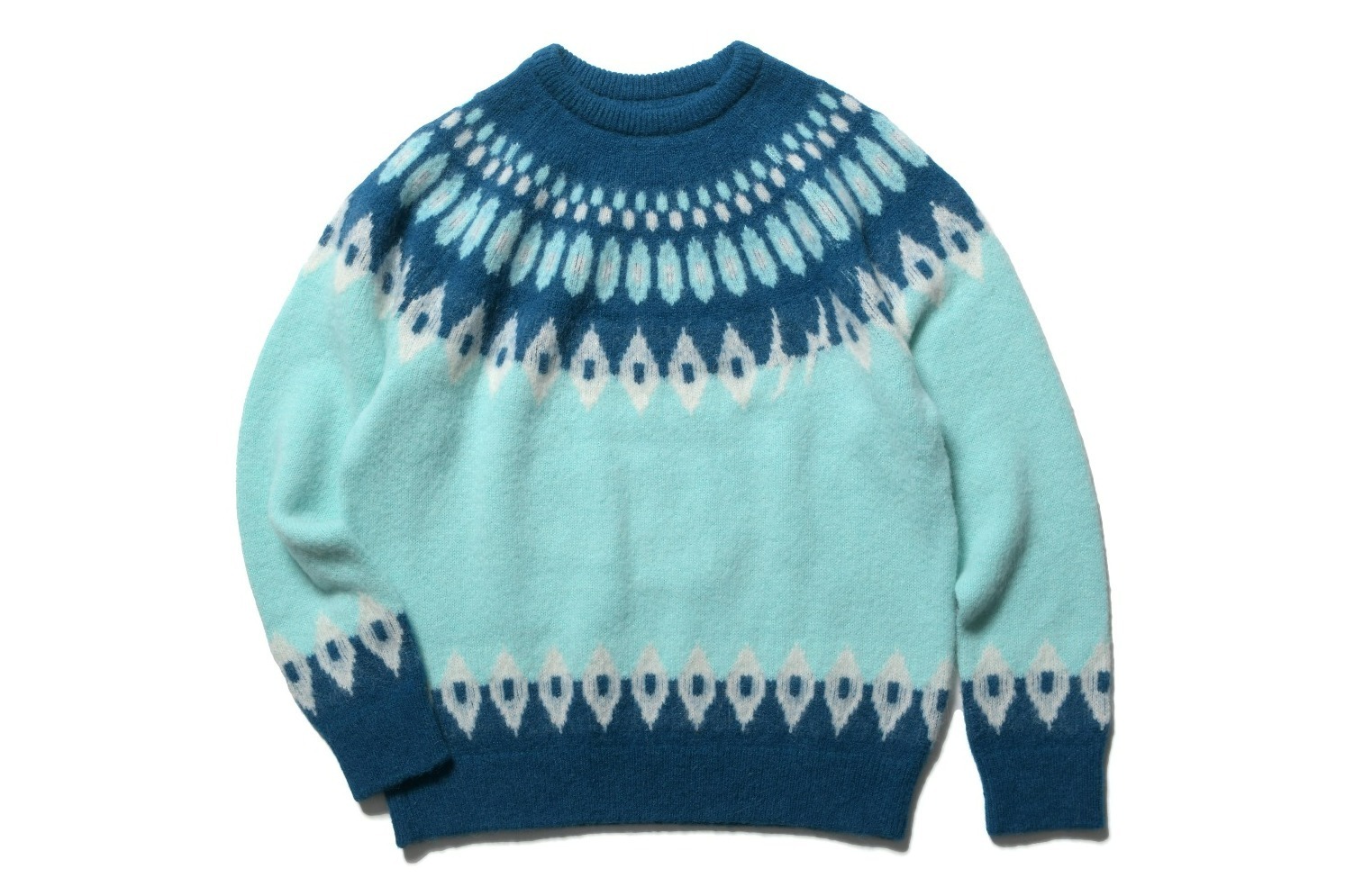 ユニフォーム エクスペリメントのノルディック柄ニット、藤原ヒロシの