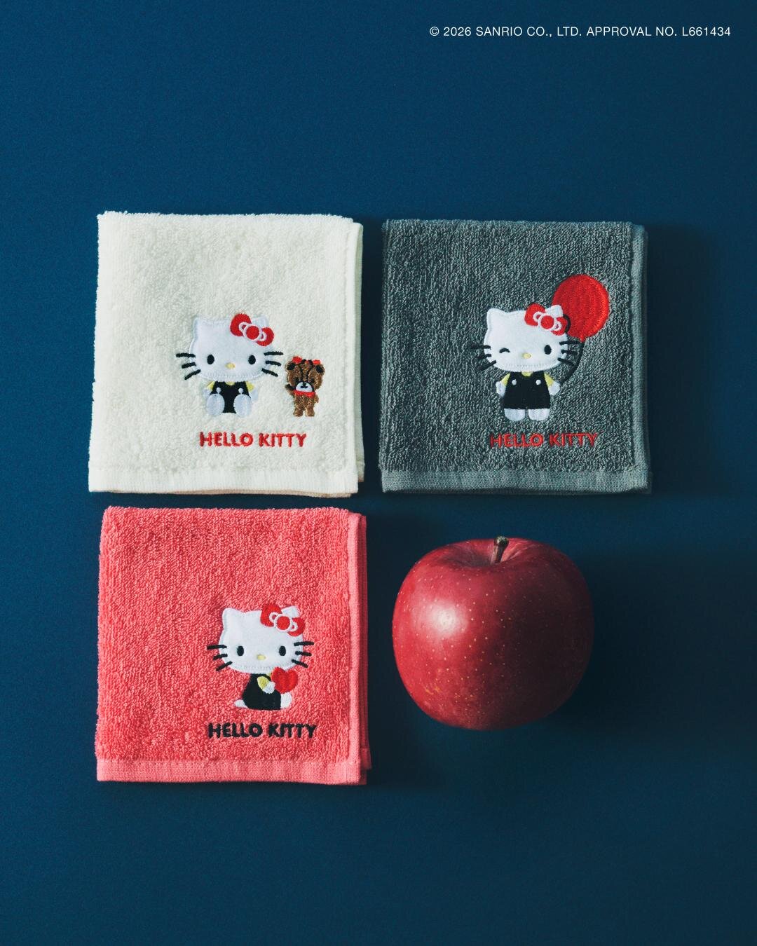 ロペピクニック「ハローキティ」赤or黒リボンのミニバッグ、刺繍タオル