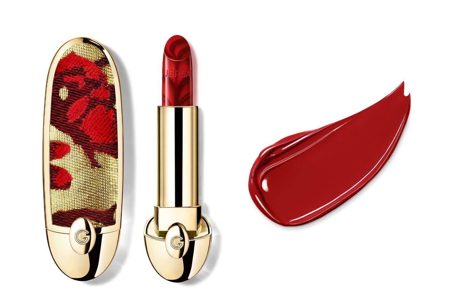 ゲラン25年干支“ヘビ”着想春コスメ、マーブル模様のレッドリップ＆蛇
