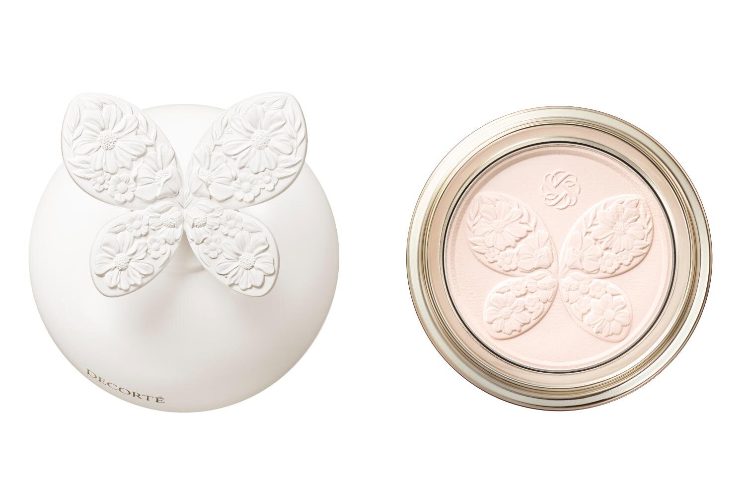 コスメデコルテ究極のフェイスパウダー、蝶＆花々の“アロマストーン風