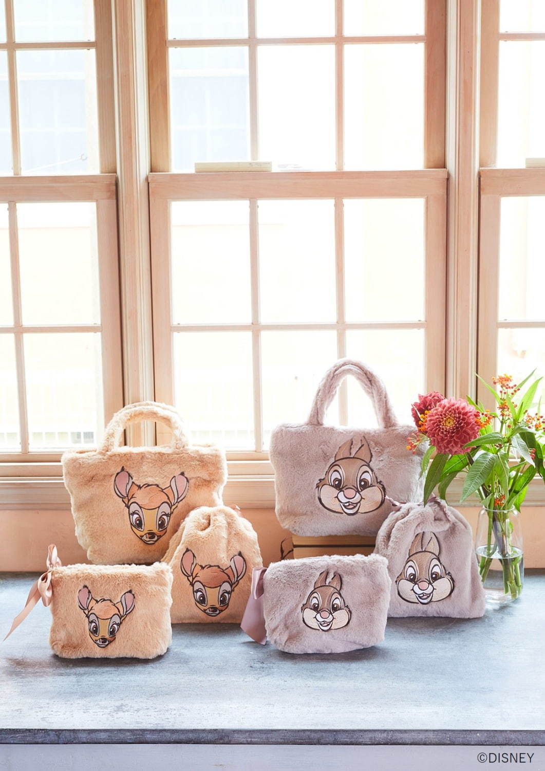 007 ジョリーフルール もふもふノスタルジア 巾着トートバッグ＆ポーチ