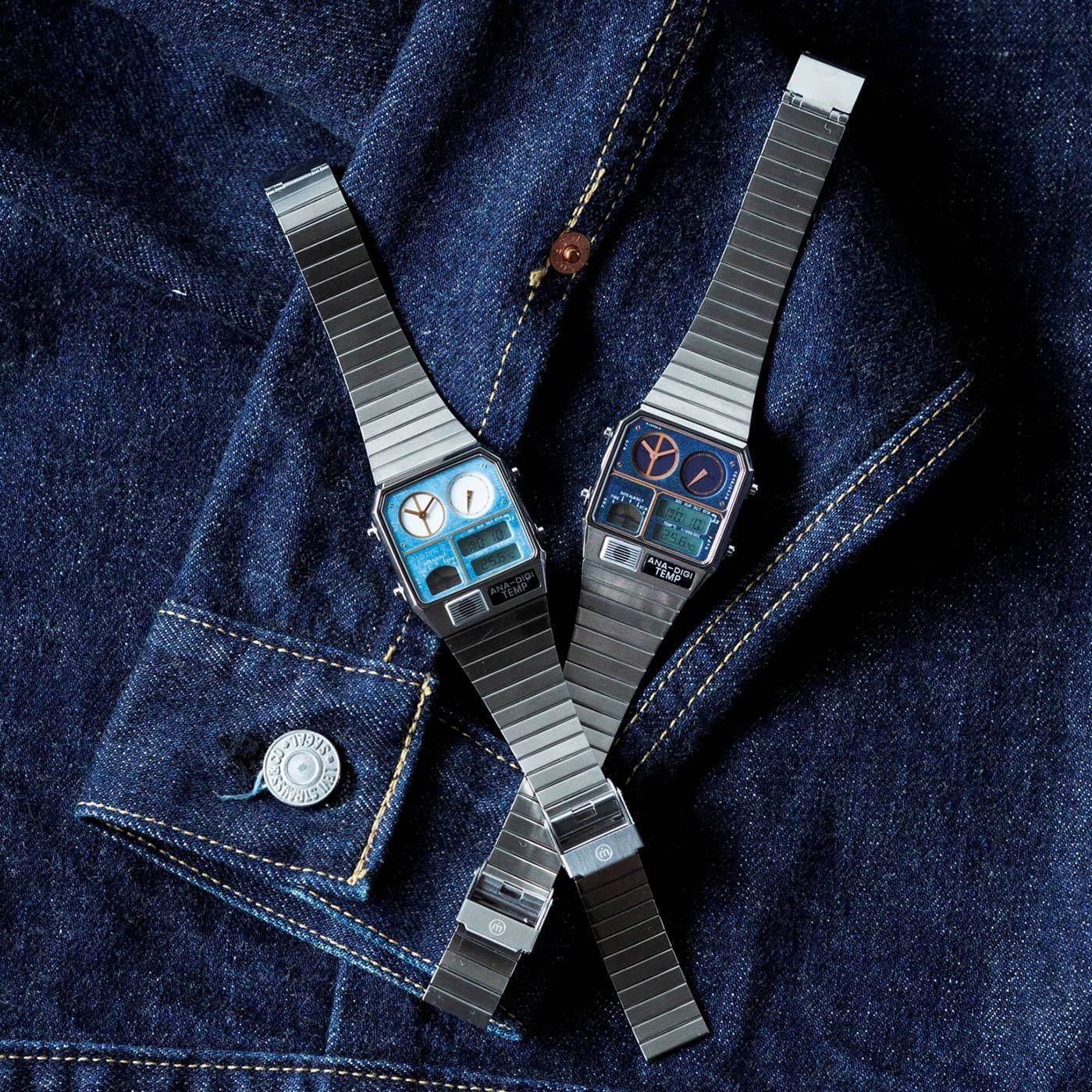 ムーブメント・イン・モーションの新作腕時計「アナデジテンプ・デニム