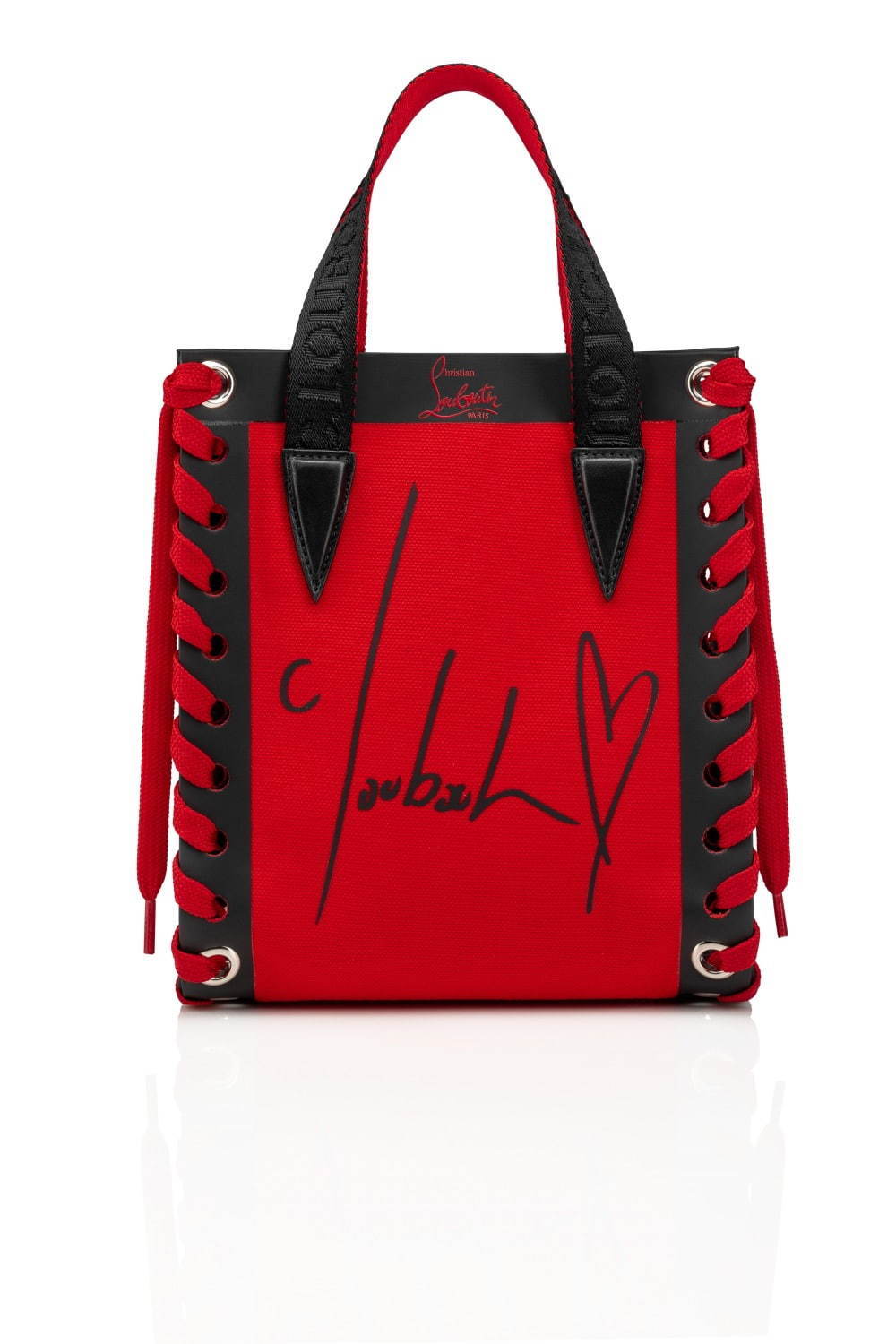 クリスチャン ルブタン“シューレース”に見立てた装飾付きトート発売