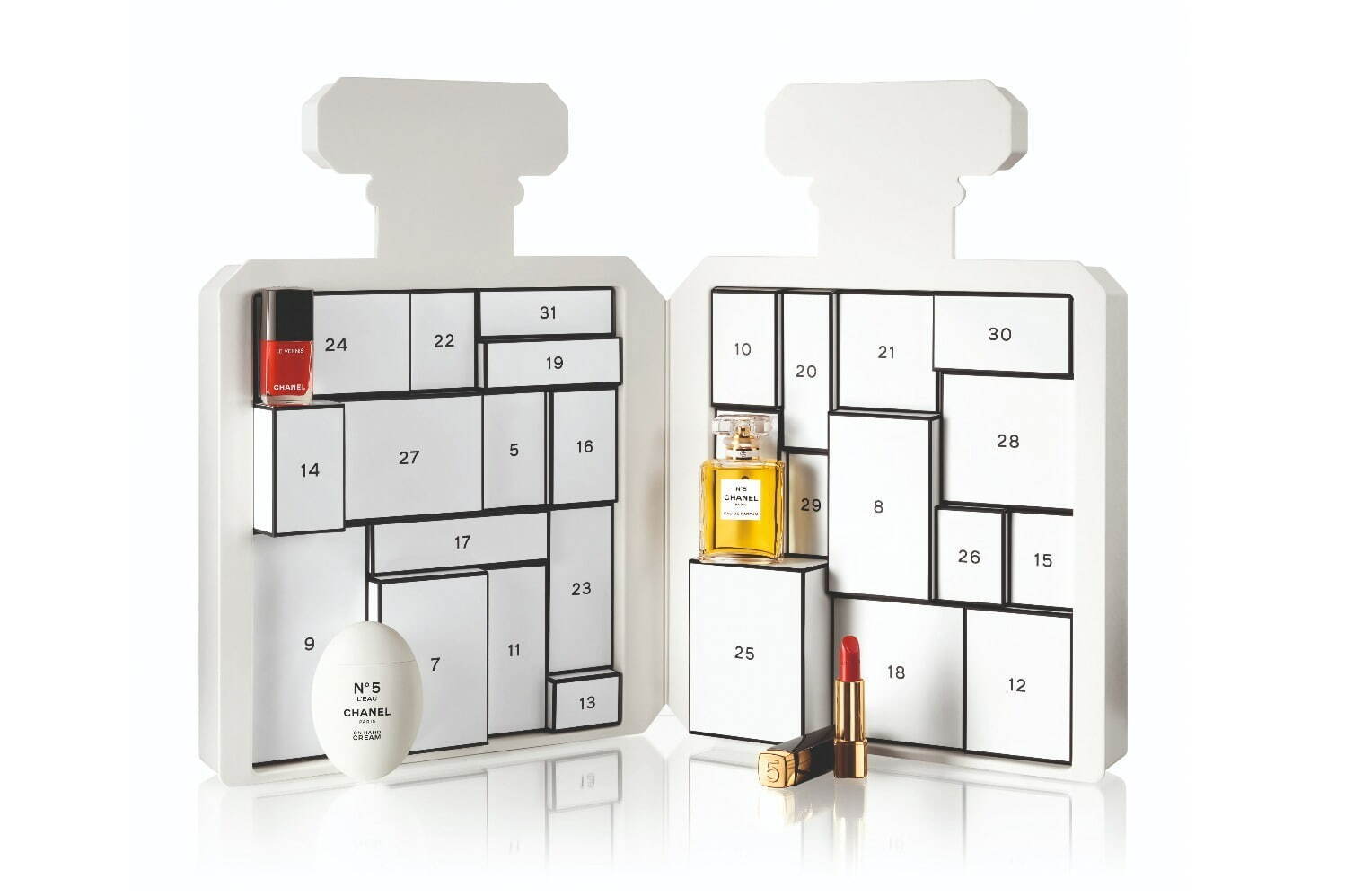 シャネル N°5」のアドベントカレンダー、人気香水＆リップ入りの21年
