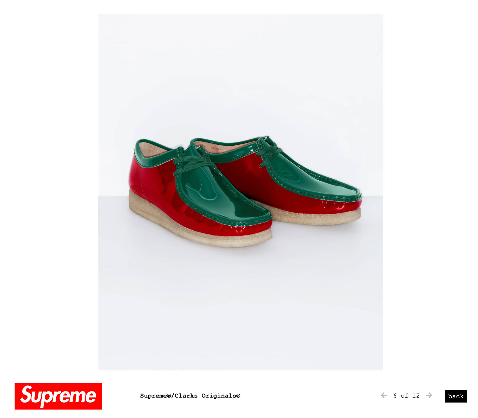 シュプリームがクラークスとのコラボワラビーを発売 エナメル加工を施