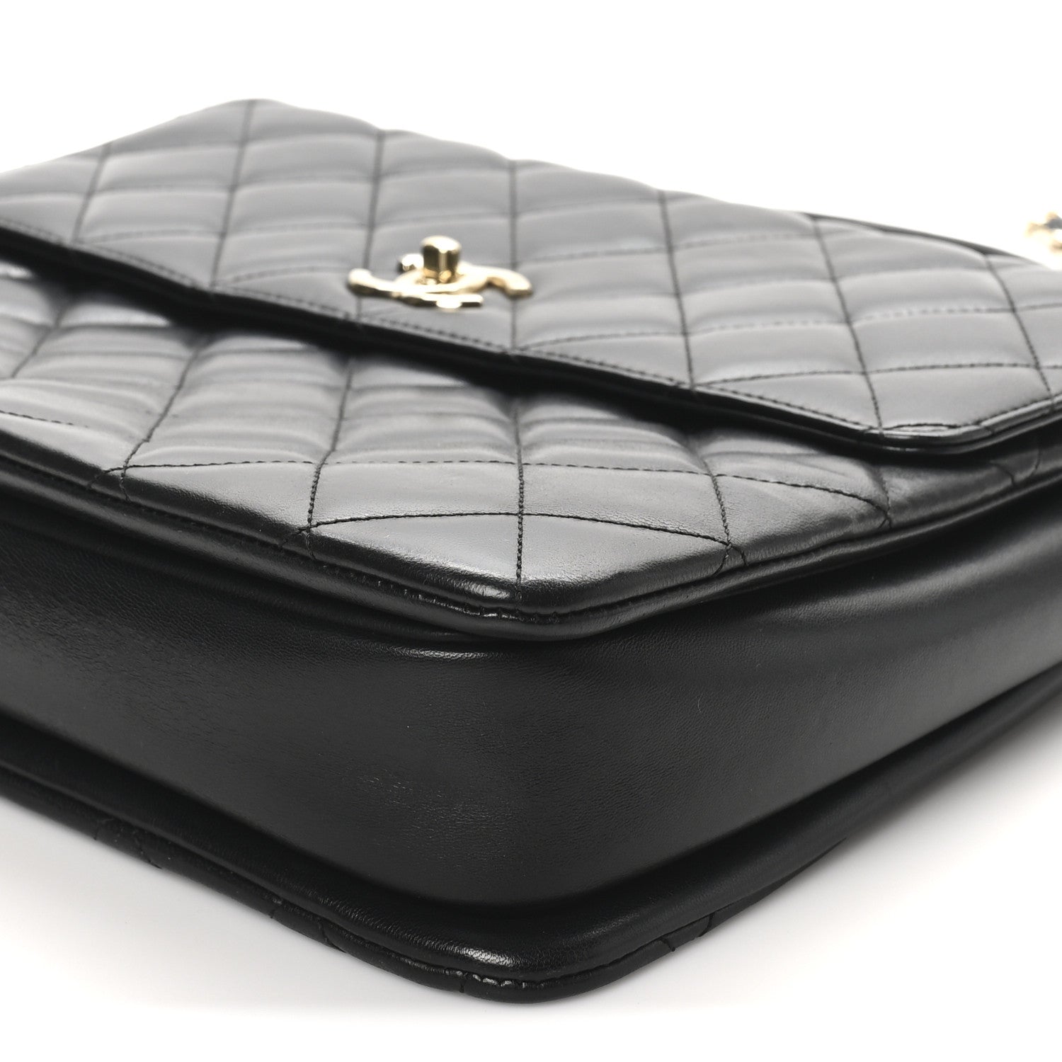 Chanel Lambskin Quilted Large Trendy CC Dual Handle Flap Bag Black