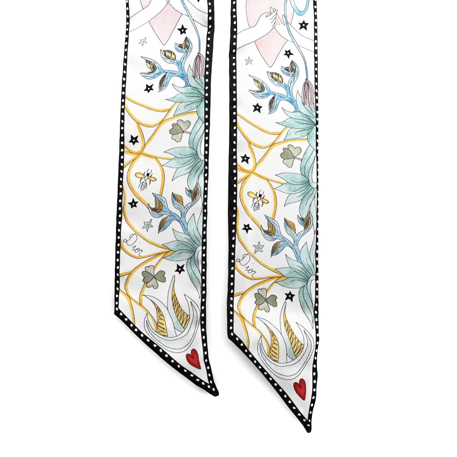 Christian Dior Silk The Lovers Tarot Mitzah Scarf Off White