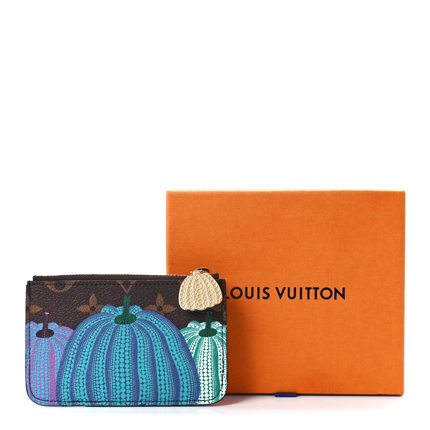 Louis Vuitton LV X YK Monogram Kusama Pumpkin Zipped Romy Card