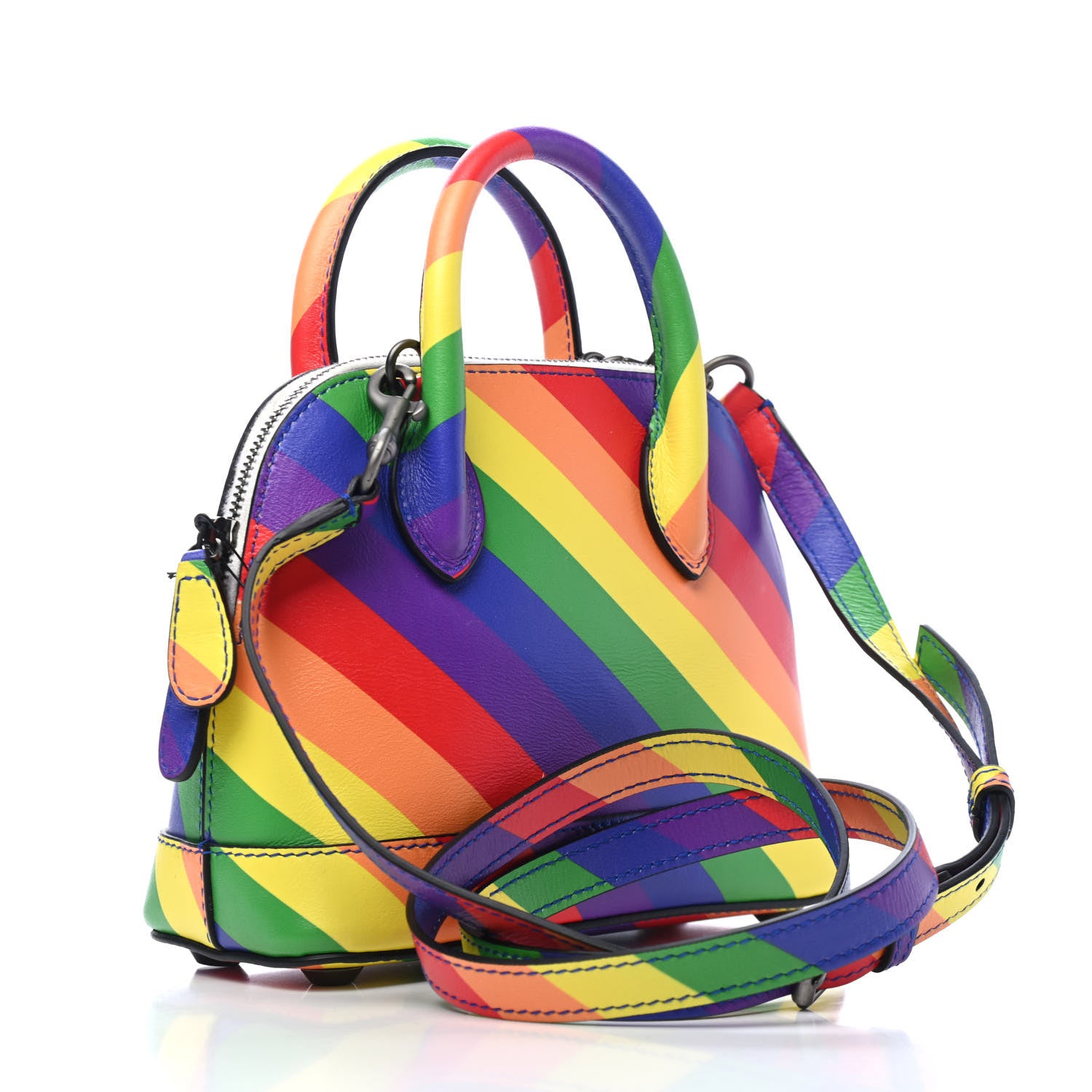 Balenciaga Smooth Calfskin Logo Rainbow XXS Ville Top Handle Bag