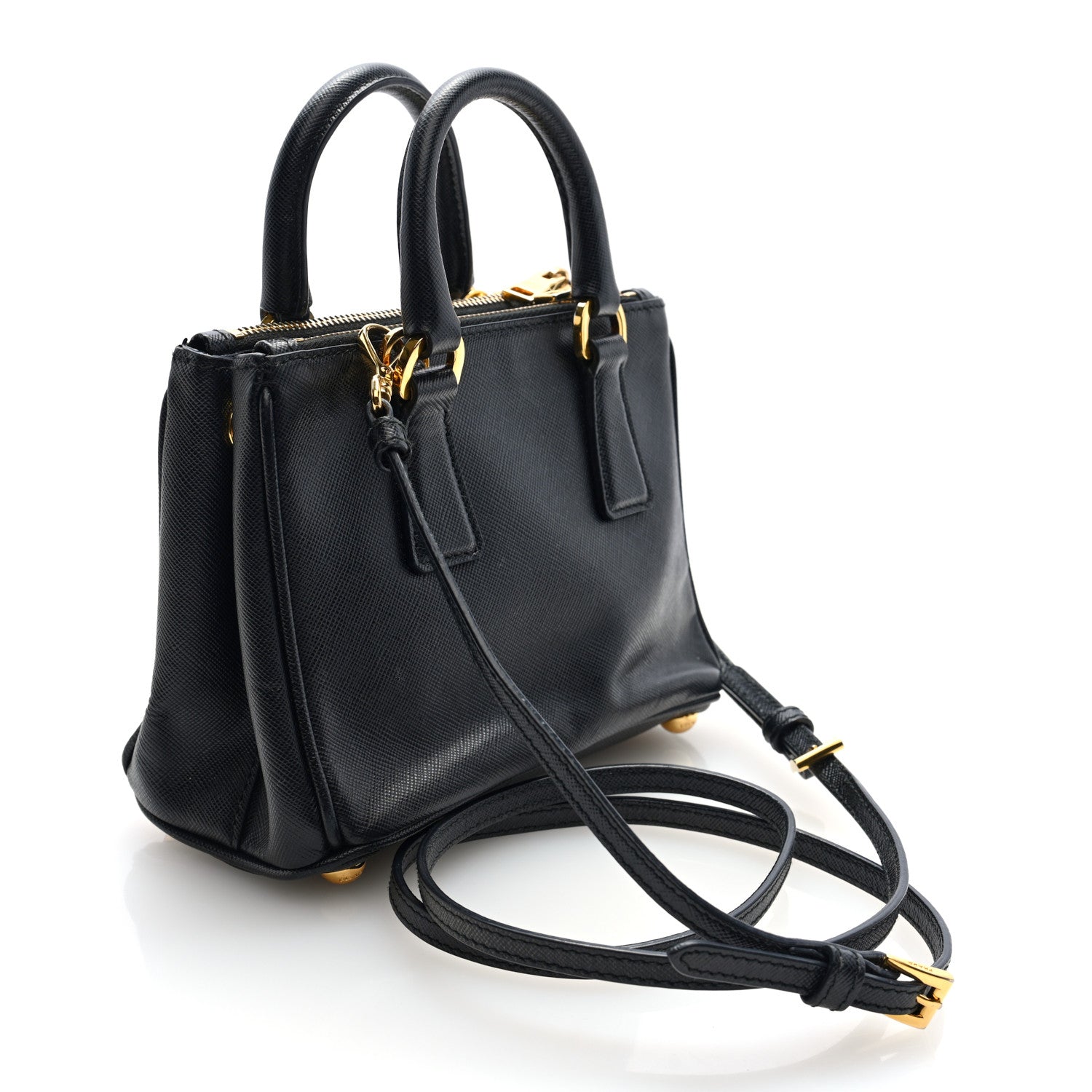 Prada Saffiano Micro Galleria Double Zip Tote Black 1773071