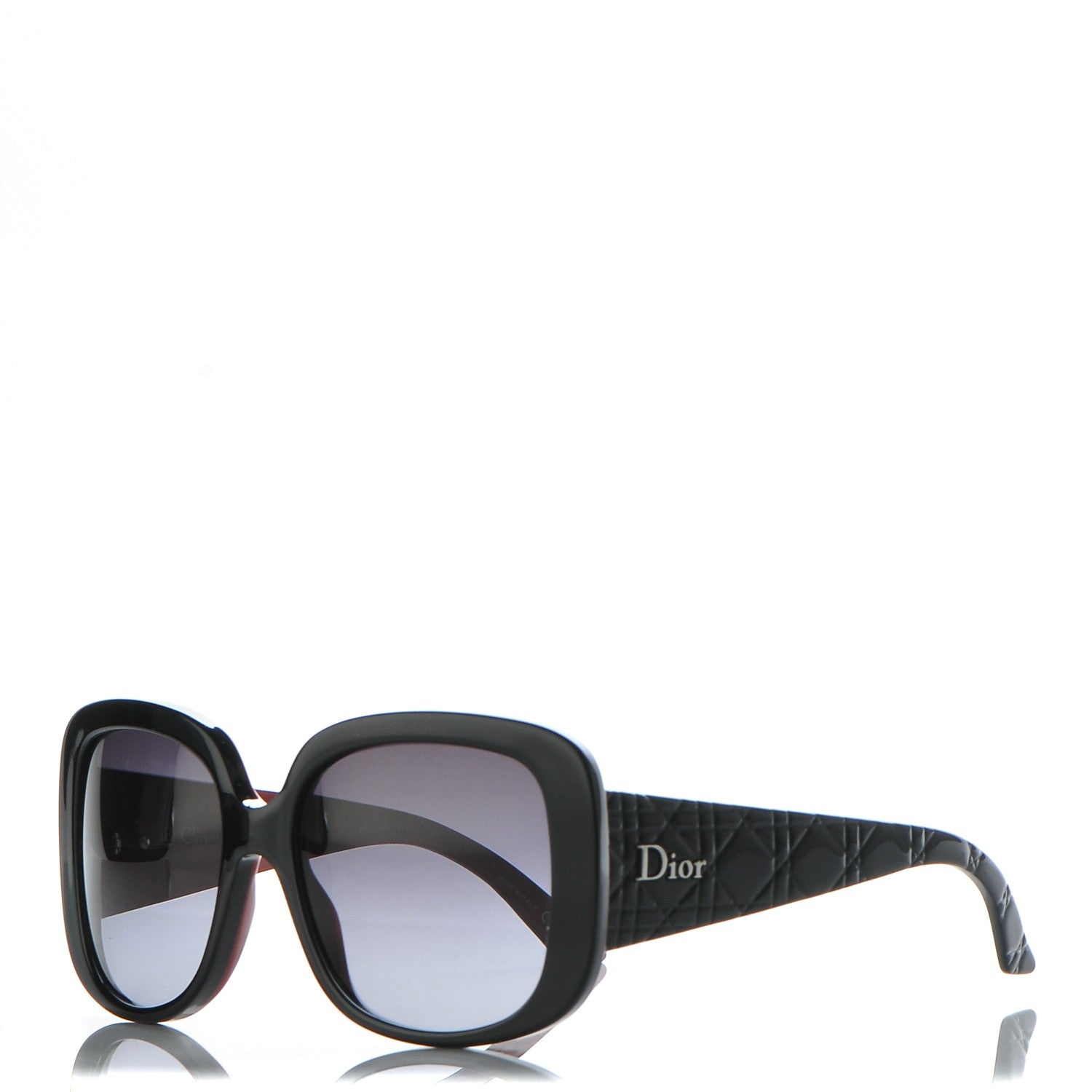Christian Dior Resin Cannage Dior Lady Lady 1 Sunglasses Black Red