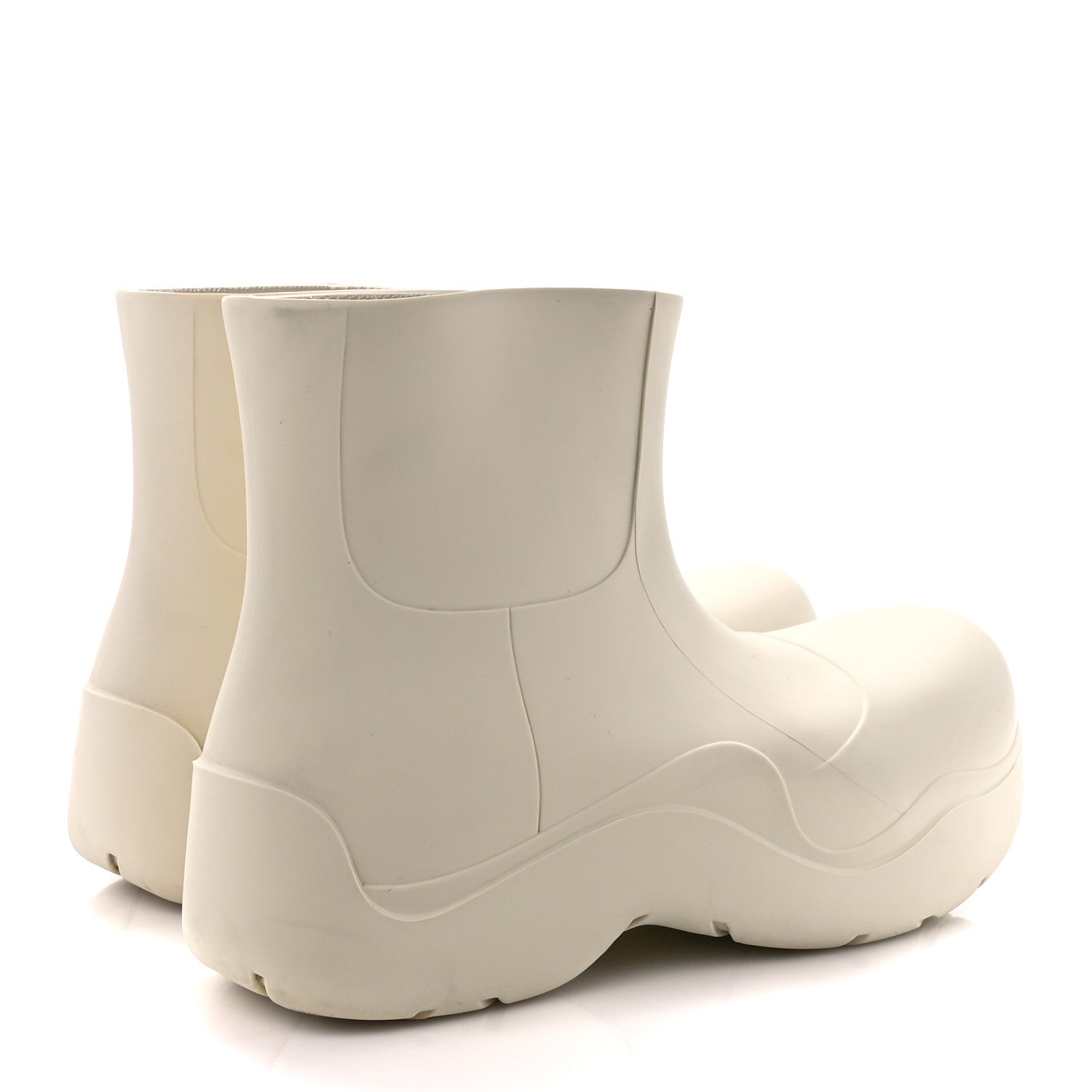 Bottega Veneta Rubber Puddle Ankle Boots 40 White 1398126