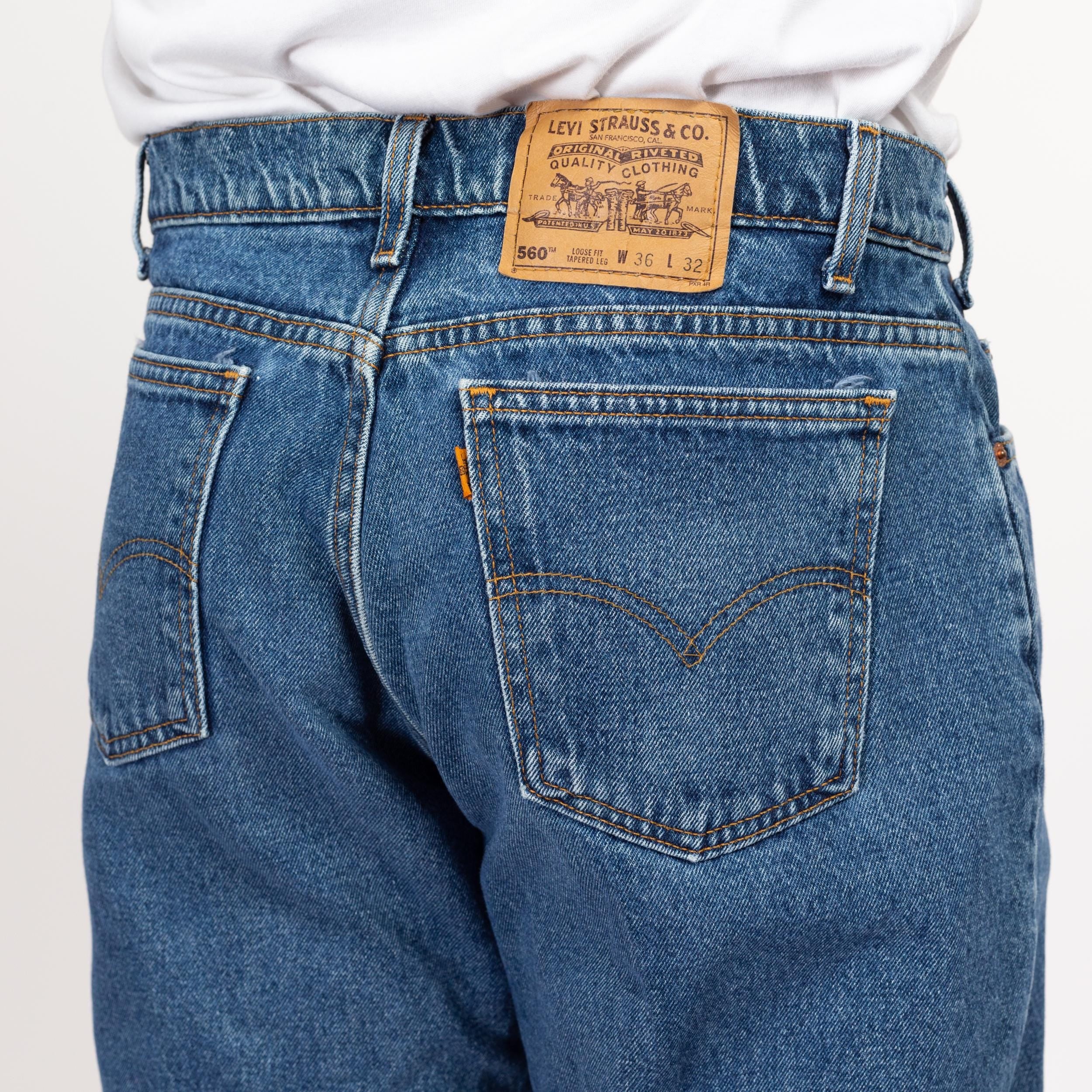 36x29 90s Levis 560 Made In USA Loose Fit Jeans – Flying Apple Vintage