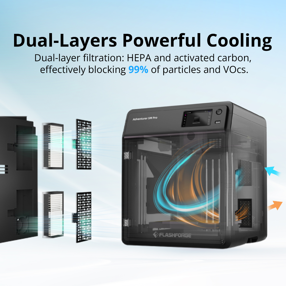 Flashforge Adventurer 5M Pro | Enclosed 3D Printer for Faster Prints