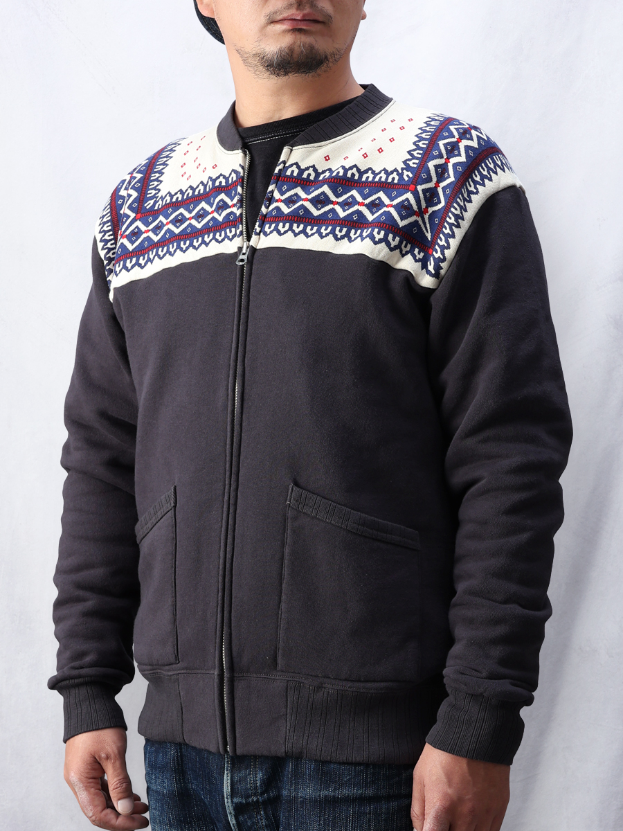 雪柄フルジップスウェット 裏起毛 FN-MSZ-211 | THE FLAT HEAD