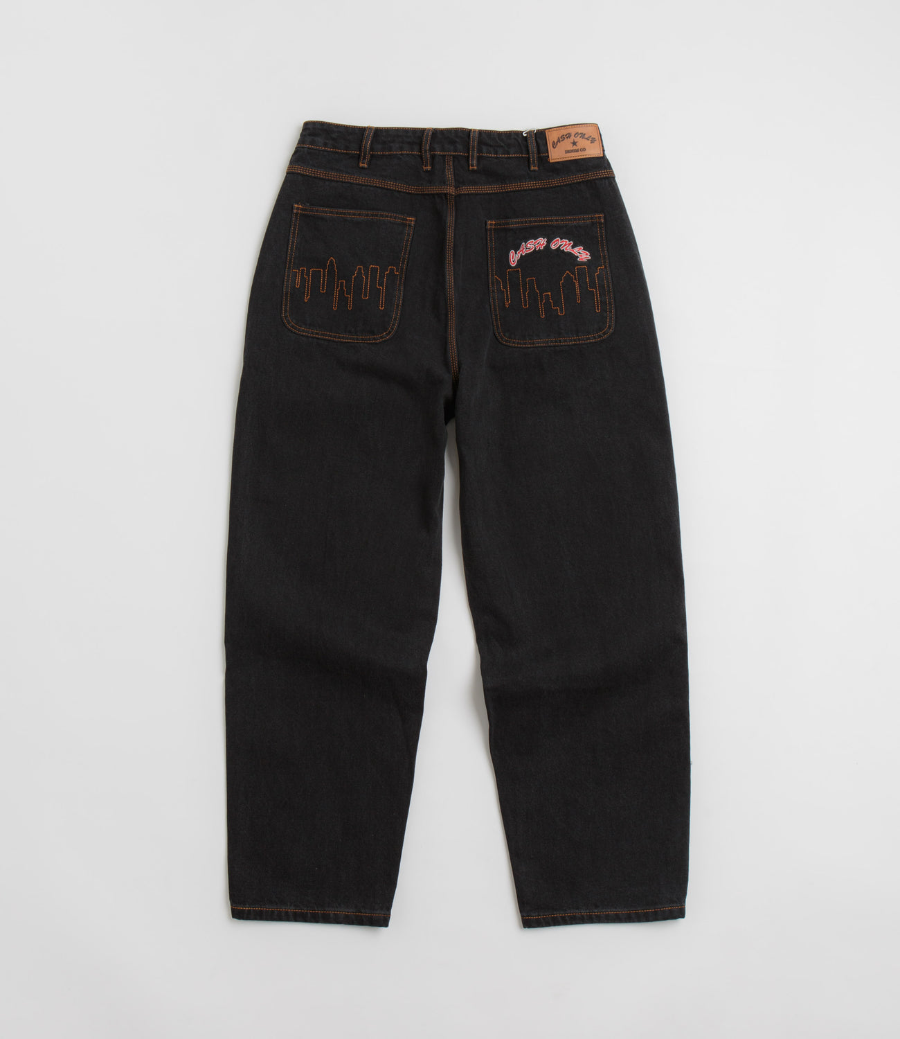 Cash Only Logo Baggy Jeans - Washed Black / Black | Flatspot