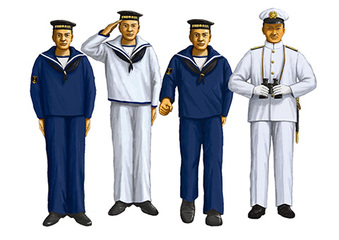 1/350 艦船11EX-4 旧日本海軍航空母艦 加賀（帝国海軍乗組員フィギュア