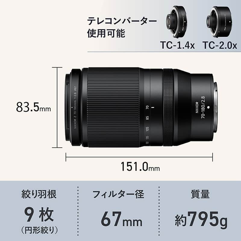 Nikon NIKKOR Z 70-180mm f/2.8 新品｜フジヤカメラ