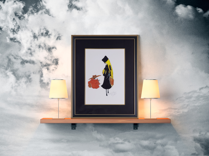 松本零士 直筆サイン入り版画「銀河鉄道999／メーテルと鉄郎」（松本