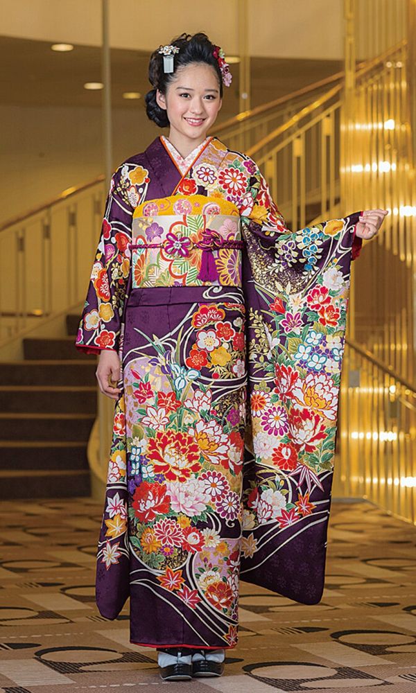 京友禅振袖・紫色・金駒刺繍┃伝統古典【菊京屋】