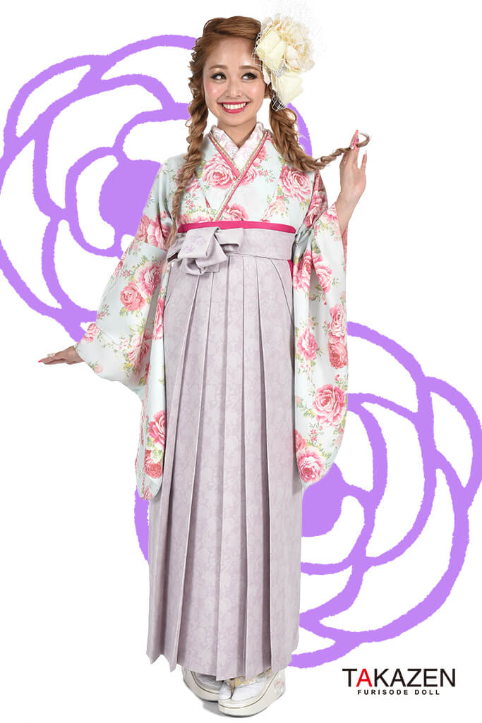 キュートガーリー ピンク/ブルー(水色) 人気リズリサ袴ネットレンタル