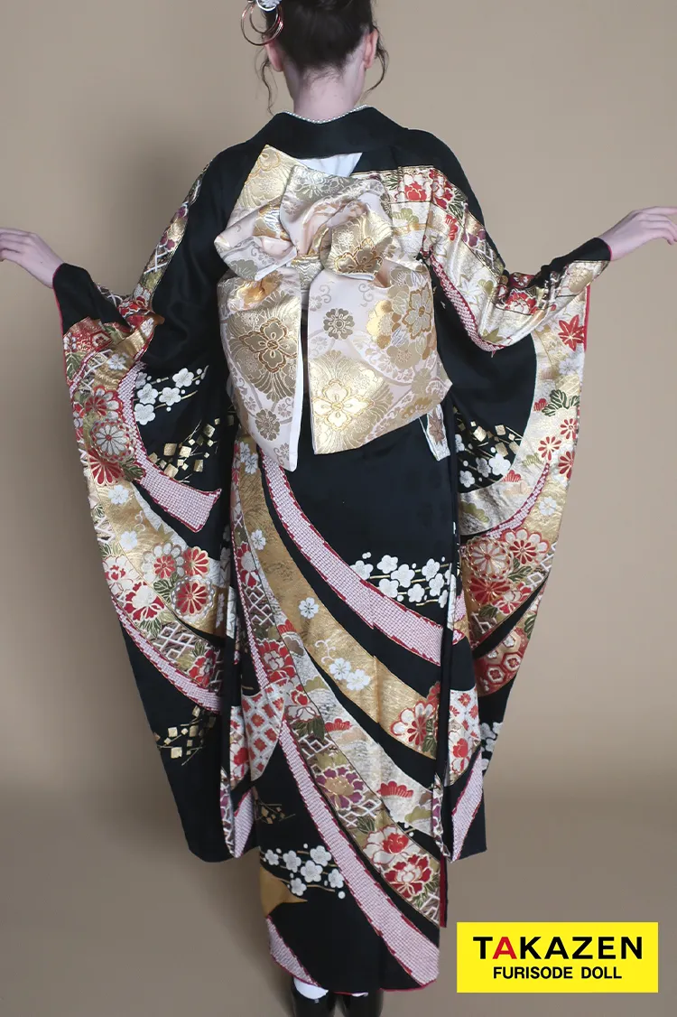 プレミアム古典 滝泰/最高級金彩刺繡絞り友禅 黒 熨斗柄 十日町市長賞