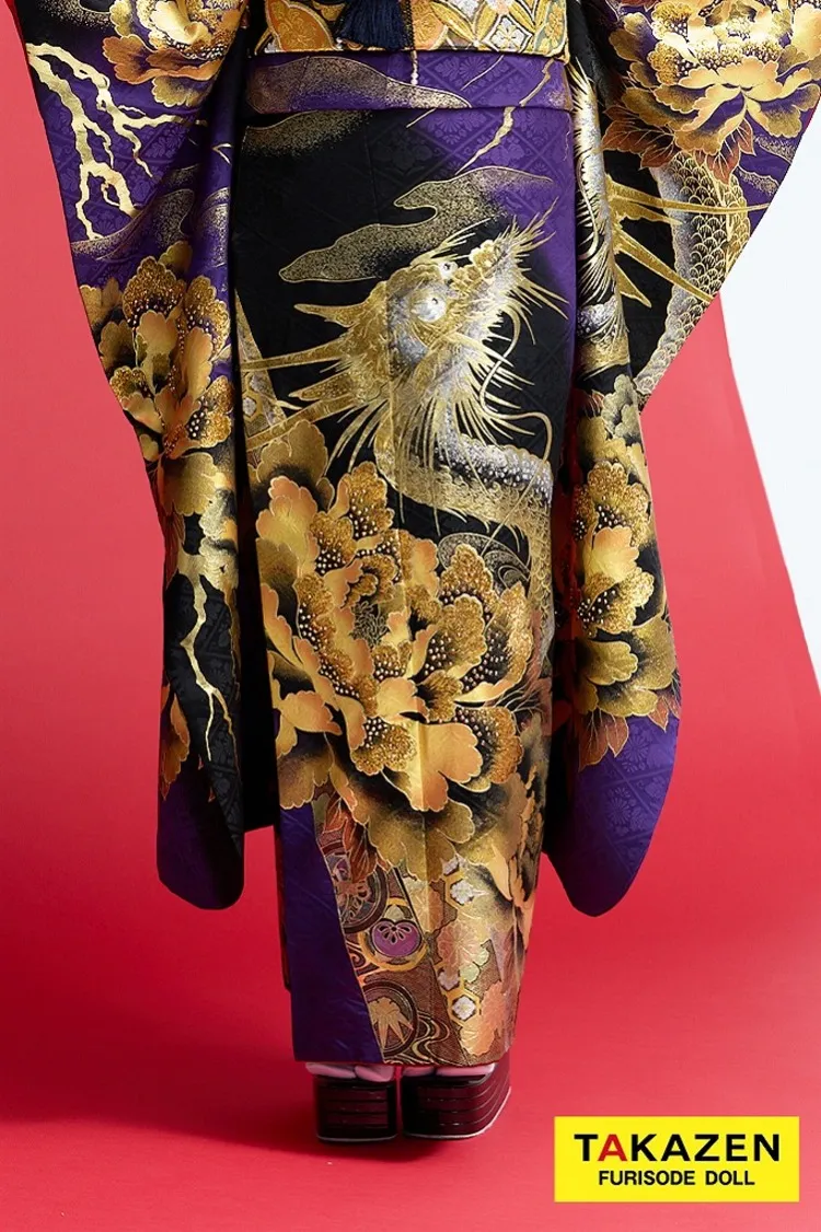 ジャパンモード 紫/黒/ゴールド(金色) 本家龍柄 渋い 派手 カッコイイ