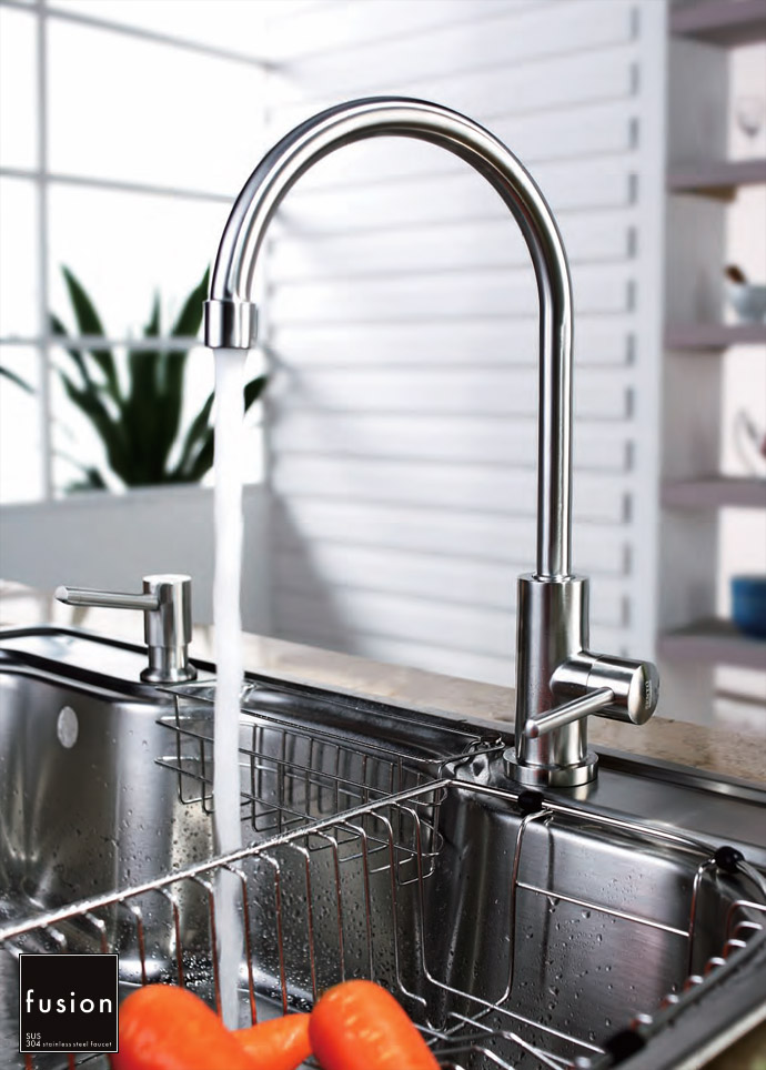 ステンレス・スワン単水栓SSL532｜[fusion]ステンレス製水栓金具