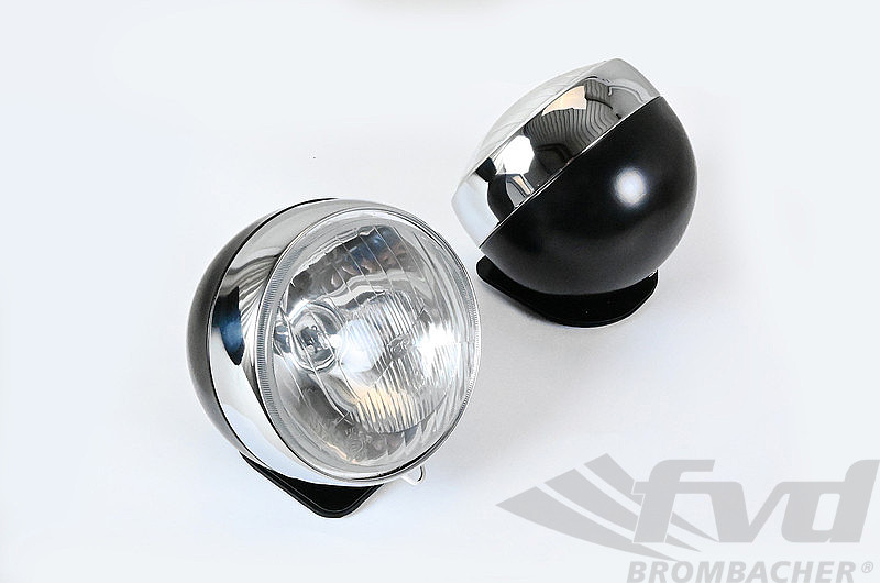 Cibie Reproduction Hood Lights Set - Ø 150mm - Black Housing