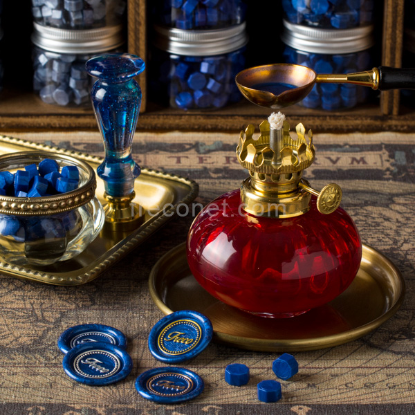 アンティークオイルランプ レッド 【宅急便配送】