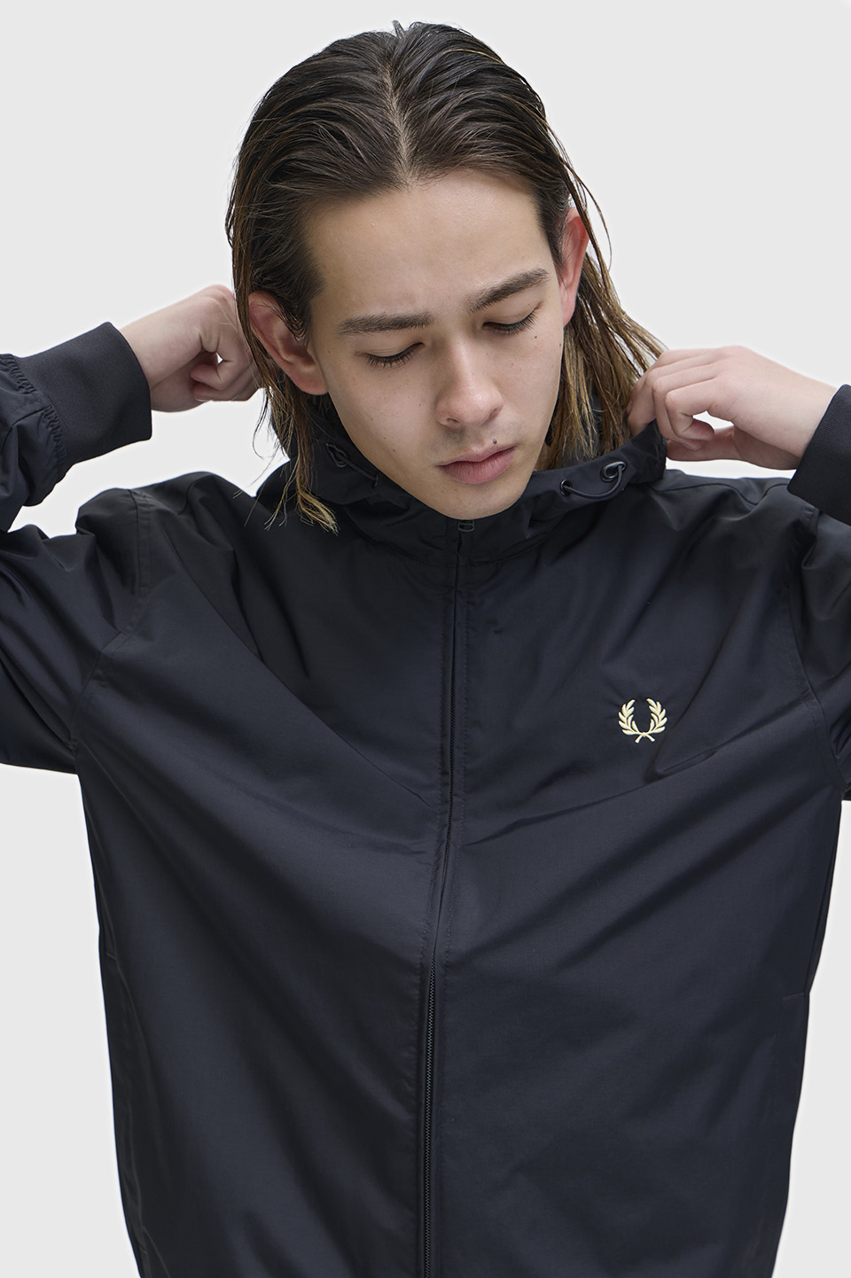 Hooded Brentham Jacket(S 102：BLACK): | FRED PERRY JAPAN