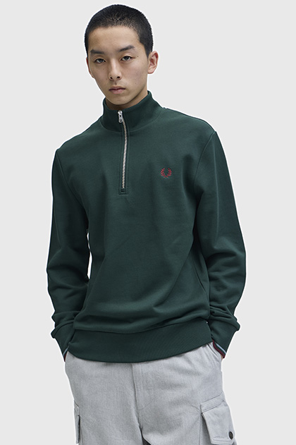 Half Zip Sweatshirt(S 102：BLACK): | FRED PERRY JAPAN | フレッド