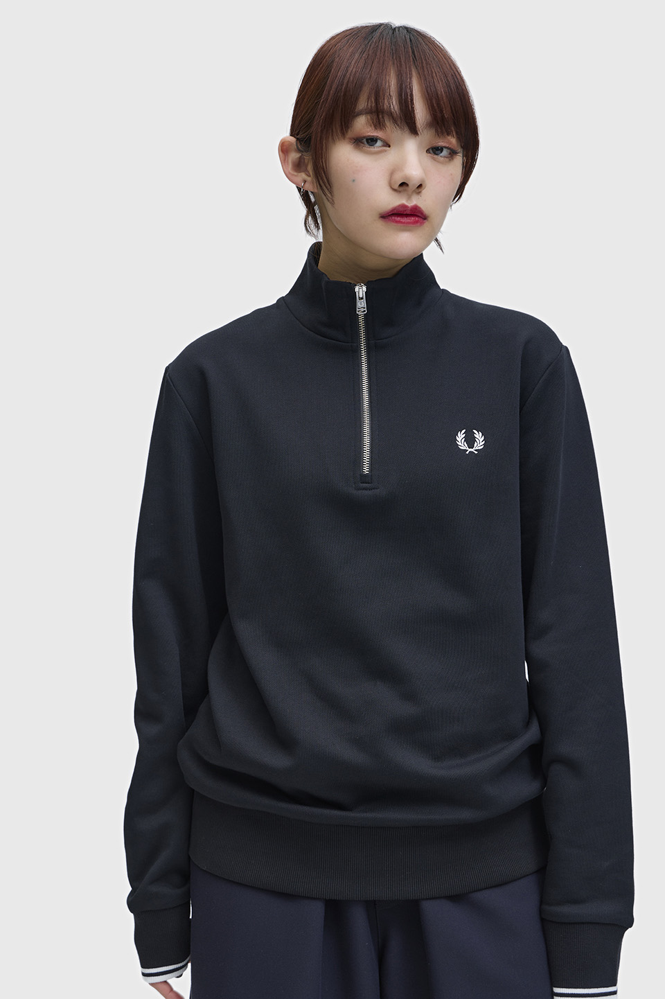 Half Zip Sweatshirt(S 102：BLACK): | FRED PERRY JAPAN | フレッド