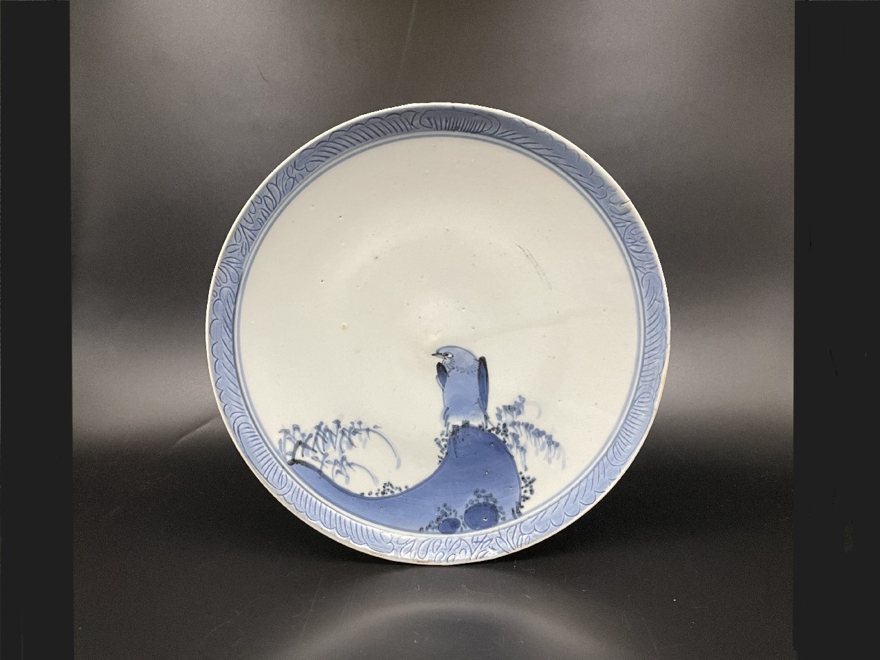 ギャラリー安原 / ご売約 初期伊万里 岩鳥文中皿