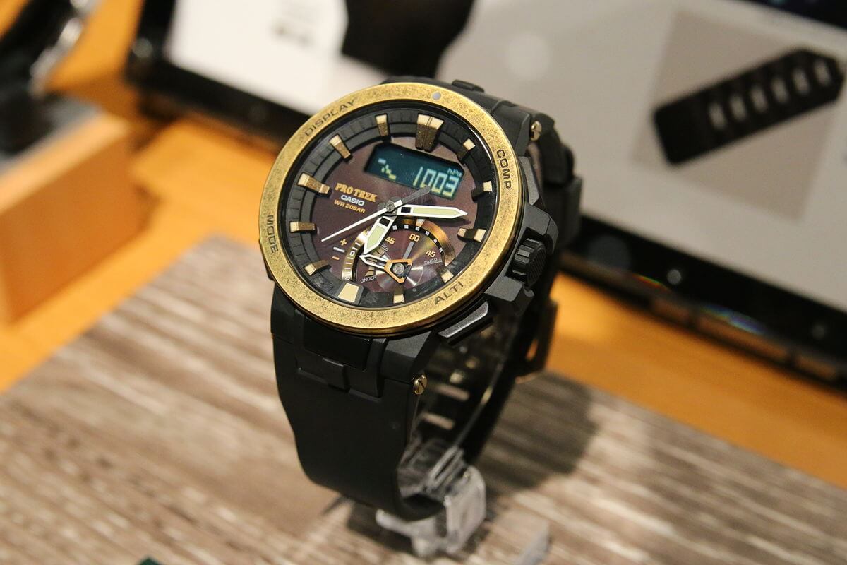 Casio Pro Trek PRW-7000V-1 with Vintage Gold Bezel - G-Central G