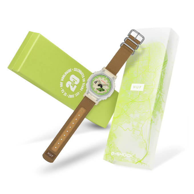 HUF x G-Shock GA2100HUF-5A collaboration with cloth band - G