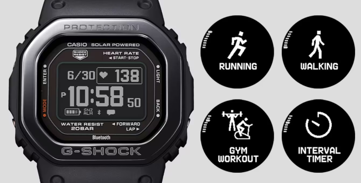 G-Shock G-SQUAD DW-H5600 fitness watch with heart rate monitor is
