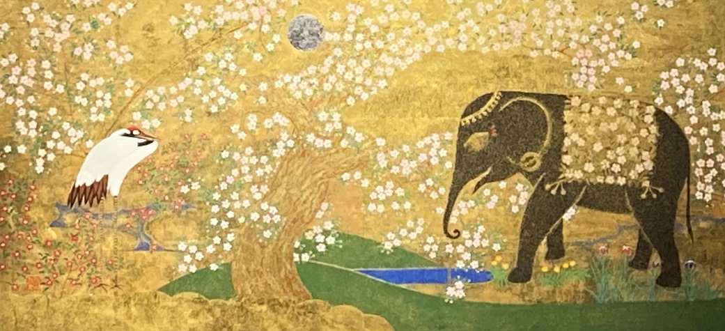 鈴木強『笑うツルとゾウ・桜』 - ギャラリーシーズ