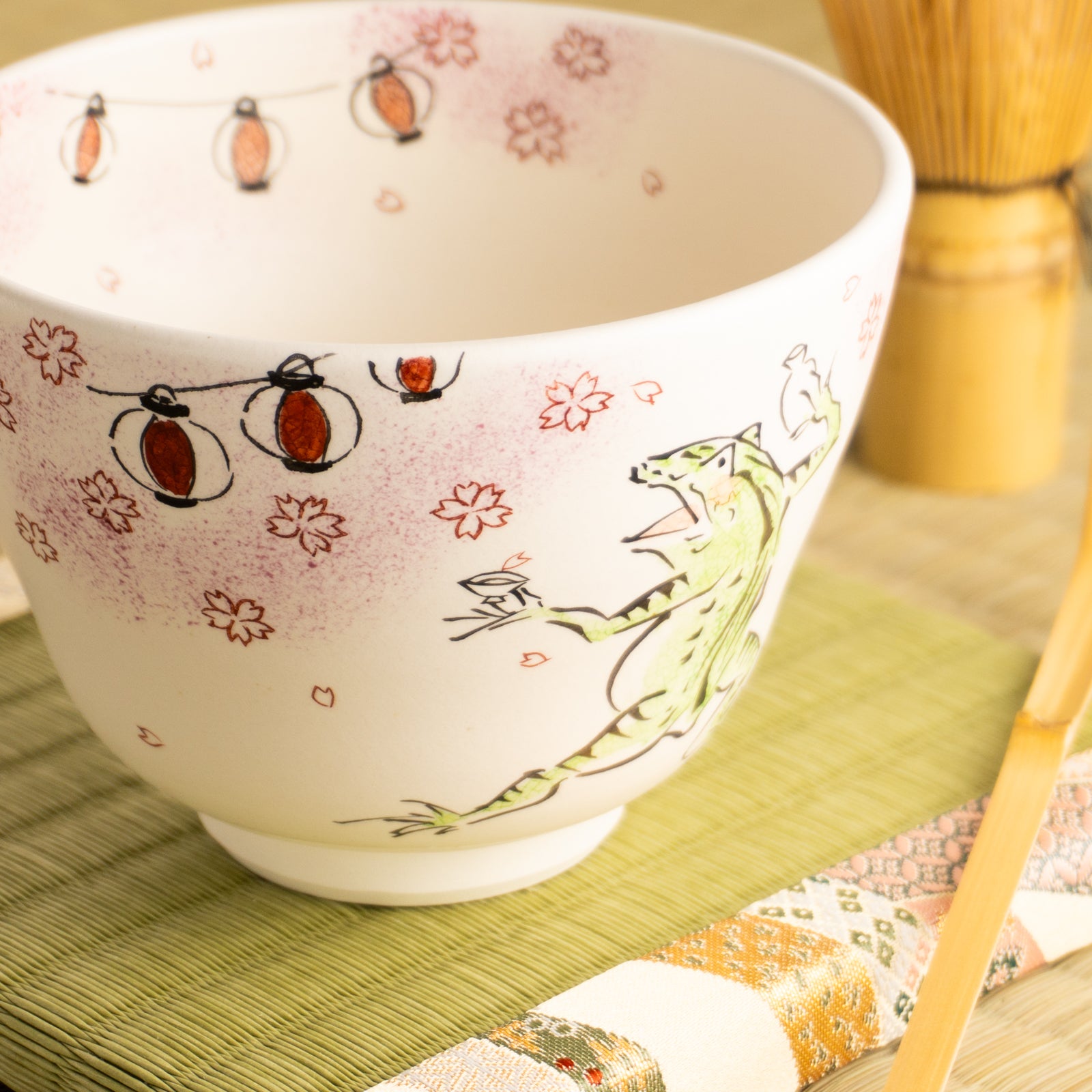 京都 清水焼】抹茶碗 鳥獣戯画「春の宴」 宗絢｜コトポッター