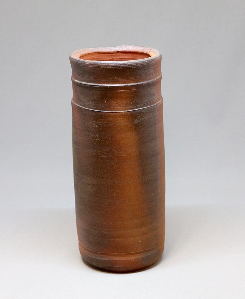 お値下げしました【吉本 正】作 赤土色 陶器 花器 木箱付き 吉本 正